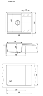 Кухонная мойка Florentina Пьемонт 650 серый шёлк