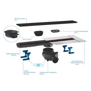 Душевой лоток BETTOSERB 13701319 Frameless Matte Black 550