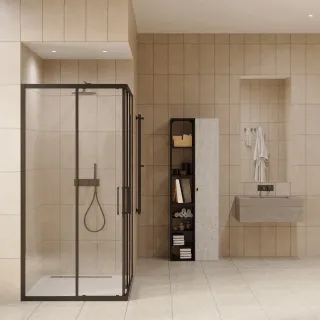 Душевой уголок by Deonria Kupe U-90-90-6-T-B 90x90см чёрный/прозрачный