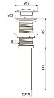 Донный клапан для раковины Point PN000Z1GM без перелива графит
