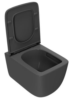 Подвесной унитаз Point Меркурий PN41831GM безободковый графит