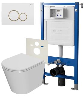 Сет Point PN48068WG: инсталляция Point Элемент PN45120 клавиша Point Виктория белый/золото PN44061WG унитаз Point Виктория PN41061