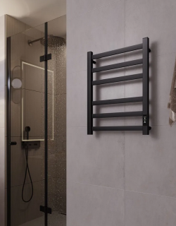 Полотенцесушитель электрический Point Меркурий PN83846B П6 400x600, диммер справа, черный