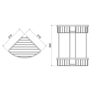 Полка угловая двойная Timo Saona 13082/18 чёрное золото
