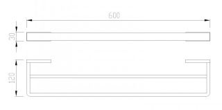 Двойной полотенцедержатель ABBER Westen AA1757 60см хром