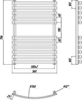 Ravak Полотенцесушитель Водяной Elegance 500 x 800_W