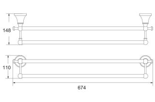 Полотенцедержатель Rose RG1927H 67см чёрный