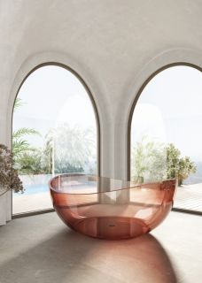 Прозрачная ванна ABBER Kristall AT9705Koralle из полиэфирной смолы 150см розовый