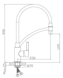 Смеситель для кухни Haiba HB73643-3 хром/серый