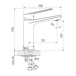 Cмеситель для раковины Knotlor KN-60/GM, оружейная сталь