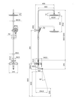 Душевая система с тропическим душем IDDIS Ray RAYSB3Fi06 хром