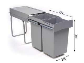 Система сортировки мусора Alveus ALBIO 1090335 2X14 L серый пластик