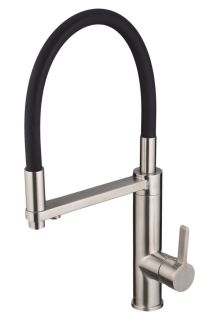 Смеситель для кухни Swedbe Selene Plus 8640 с каналом для подключения фильтра и гибким изливом нержавеющая сталь/чёрный