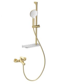 Смеситель для ванны с душевым гарнитуром Wonzon & Woghand Alfa WW-AE3201-BG брашированное золото
