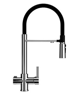 Смеситель для кухни Ulgran Classic U-026 хром с высоким гибким изливом