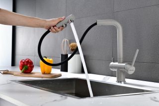 Смеситель для кухни Paulmark Serpentine Se213222-DG графит