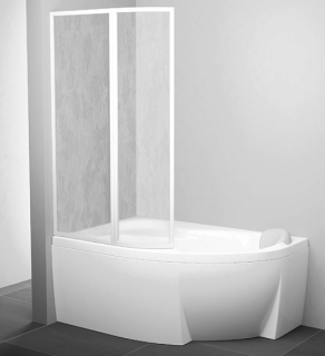 Шторка на ванну Ravak Supernova VSK2 Rosa 160 76L9010041 Rain профиль белый левый