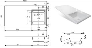 Раковина над стиральной машиной Эстет Dallas silk ФР-00014933 П 100см белый