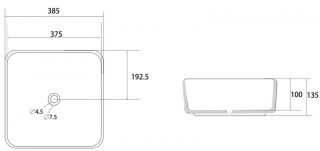 Раковина ABBER Rechteck AC2211MW 39см белый матовый