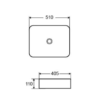 Раковина накладная Azario 51х40.5х11 фаянс, цвет Белый (AZ2178)