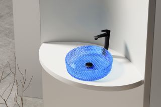 Раковина стеклянная ABBER Glas AK2301DB 40см синий