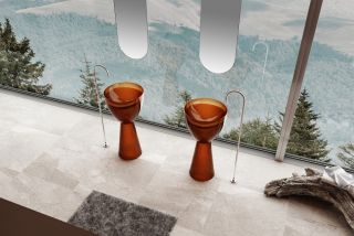 Напольная раковина ABBER Kristall 45см коричневый AT2703Opal