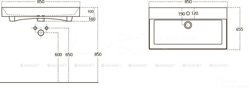 Мебельная раковина Sanovit Slim Synergy 85 см