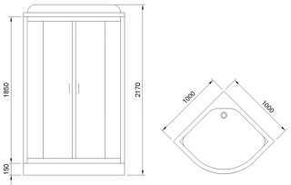 Душевая кабина Royal Bath HK стекло белое/матовое 100x100см RB100HK6-WC