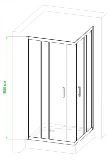 Душевой уголок Royal Bath HPD 100x90см чёрный RB9100HPD-T-BL
