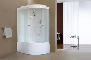 Душевая кабина Royal Bath BK левая стекло матовое 120x80см RB8120BK1-M-L