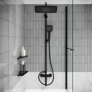 Душевая система с тропическим душем IDDIS Parker PARBL3Fi06 чёрный матовый