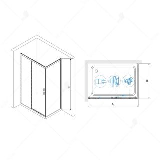Душевой уголок RGW LE-41B (LE-12B + Z-050-2B) 34124182-014 120x80см чёрный