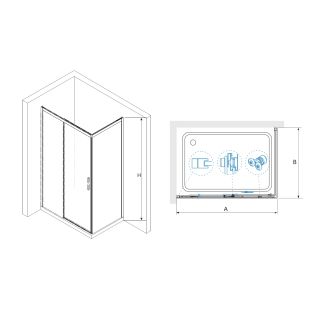 Душевой уголок RGW LE-41-1B (LE-12B + Z-060-2B) 341241128-014 120x80см чёрный