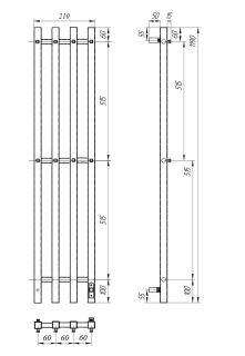 Полотенцесушитель электрический Point Гермес PN13832B П3 18x120см диммер справа чёрный