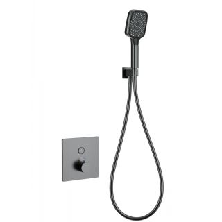 Встраиваемый смеситель для душа Wonzon & Woghand WW-D1017-B-BGG с термостатом тёмный графит