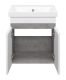 Подвесная тумба под раковину Misty Ронда 50см белый/бетон Чикаго светло-серый