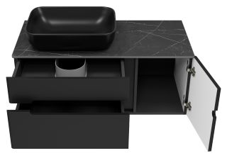 Подвесная тумба под раковину Misty Роял 100см чёрный