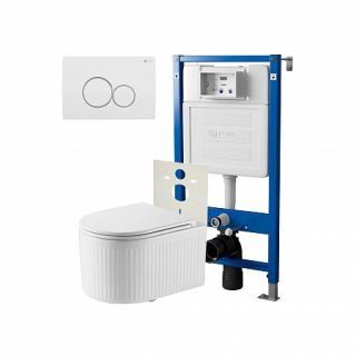 Комплект унитаза с инсталляцией Point Элемент PN48278WC с сиденьем Микролифт