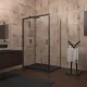Душевой уголок Veconi Rovigo RV-040B, 1300х900х1850, черный, стекло прозрачное