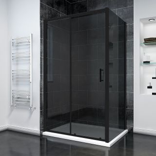 Душевой уголок Veconi Rovigo RV-055BT, 1500х1000х1950, черный матовый, тонированное стекло
