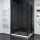 Душевой уголок Veconi Rovigo RV-055BT, 1000х700х1950, черный матовый, тонированное стекло