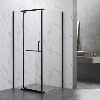 Душевой уголок Veconi Rovigo RV-18B, 1000х800х2000, черный, стекло прозрачное