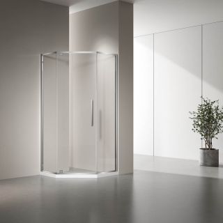 Душевой уголок Veconi Rovigo RV-35, 900х900х1950, хром, прозрачное стекло