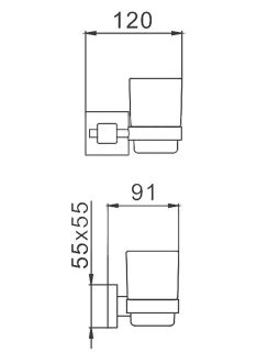 Стакан для ванной комнаты Haiba HB8906 чёрный матовый