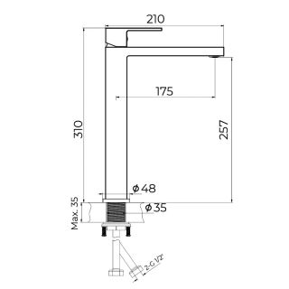 Смеситель для раковины высокий Knotlor KN-24, хром