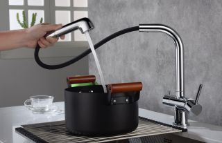 Смеситель для кухни Timo Saona 2346/00FL с выдвижной лейкой хром 2346/00FL