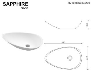 Раковина Whitecross Sapphire 0710.056033.200 56см белый матовый