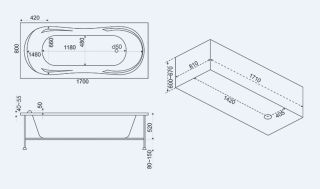 Панель фронтальная для ванны Bas Ахин 170