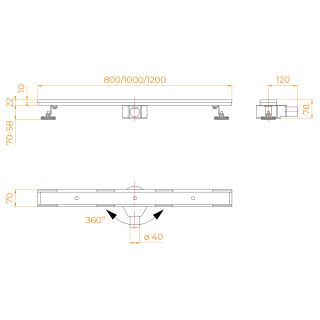 Душевой лоток RGW SDR-08 21210810-011 100см под плитку хром