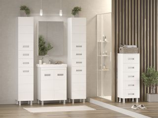 Напольная тумба под раковину Misty Селена 60см белый